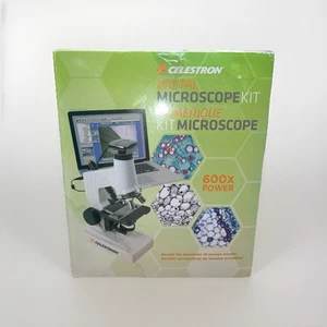 Celestron Digital Microscope Kit 40X to 600X Magnification+Blank&Prepared Slides - Picture 1 of 3
