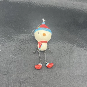 Russ Berrie Schneemann Weihnachtsschmuck mit Metall Baumelbeinen "SISTER" - Bild 1 von 5