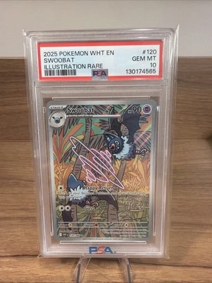 PSA 10 Swoobat 120/086 Sv: White Flare Holo - Image 1 of 2