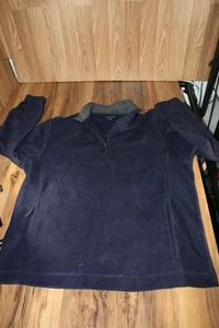 Saddlebred Mens L Fleece Pull Over 1/4 Zip Jacket Large Comfort Blue EUC NICE ! - Picture 1 of 7