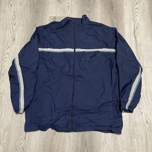 Vintage 90s Nike Jacket Adult XL Extra Large Navy Blue Zip Up Windbreaker Nylon - Bild 1 von 8