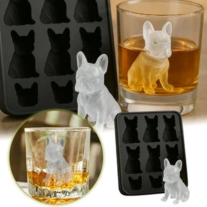 3D French Bulldog Ice Cube Mold Fun Animal-shaped large Dog Ice Cube Tray - Picture 1 of 6