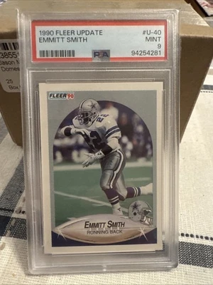 01530303 Emmitt Smith 1990 Fleer Update #U-40 Rookie RC PSA 9 Foto 1 de 2