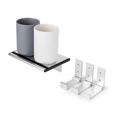 Aluminum Foldable Magnetic Wall Rack, Aluminum Towel Hooks, Magnetic Cups - Image 1 of 4