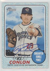 2017 Topps Heritage Minor League Edition Real One Blue /75 PJ Conlon Auto