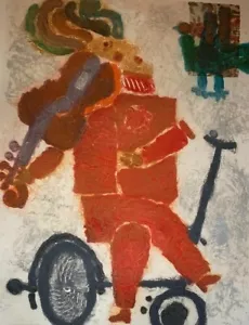 Unframed Carborundum By Tobiasse”Melodie Pour Une Oiseau”Pencil Signed & H.C - Picture 1 of 11