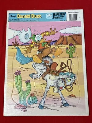 Rompecabezas Bandeja Marco Pato Donald Disney Dorado 8.25" x 11" EE. UU. De colección Bueno 12 piezas Foto 1 de 4