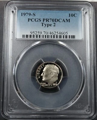 1979-S Type 2 PR70DCAM Roosevelt Dime - PCGS Graded - Image 1 of 3