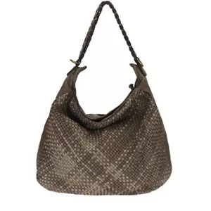 Tasche Vintage Leder Paul.hide Italienische Geflochten Gewashene Eloise Taupe - Picture 1 of 5
