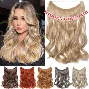Invisible Wire In One Piece 100% Real As Human Hair Extensions Hidden Nano Ring - Picture 1 of 23