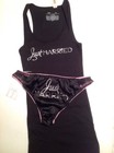 Victorias Secret Bridal Black Tank Top w/ Panty "Just Married" Bling Small Set