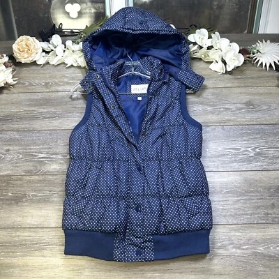 Chaqueta Chaleco Puffer Talla Grande Azul Marino Con Capucha Por Delia’s Dolls Kills 90’s Foto 1 de 4