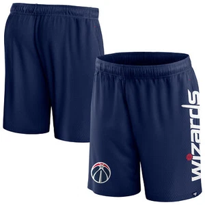 Men's Fanatics Navy Washington Wizards Post Up Mesh Shorts - Picture 1 of 3