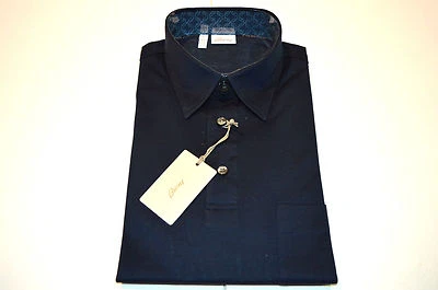 NEW  BRIONI Polo Neck Contrast Short Sleeve Cotton Size XL Us Eu 54 (SGColo G) - Image 1 of 3