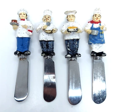 Boston Warehouse Chefs Panaderos Cocineros Esparcidor Cuchillo Mantequilla Juego 4 Piezas Acero Inoxidable Foto 1 de 4