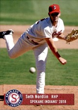2018 Spokane Indians Grandstand #27 Seth Nordlin Mesa Arizona AZ Baseball Card