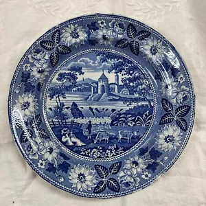 Antique Staffordshire Falls of Killarney Transferware 10”Plate Hackwood C. 1830 - Picture 1 of 6