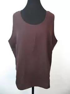 Camiseta sin mangas Jerry Lewis para mujer talla 1X clásica de lujo seda sin mangas marrón Z-37 - Imagen 1 de 7