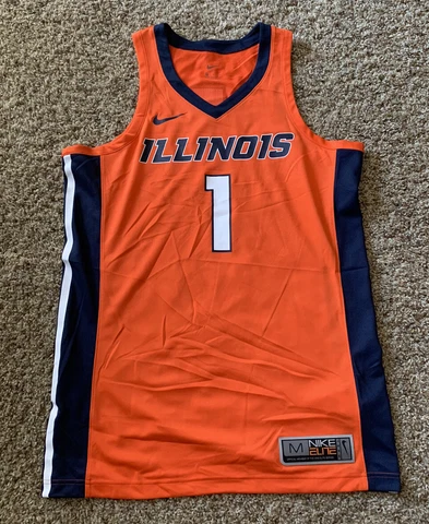 NEW Nike Illinois Fighting Illini #1 Basketball Jersey Mens Medium Dri-Fit Elite Cover