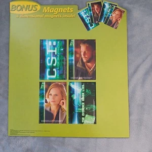 Collectors 2006 CSI Crime Scene Investigation Fridge Magnetics 4 Pack 4"x3" Each - Picture 1 of 4
