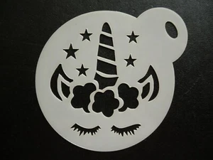 60mm unicorn face design, cake, cookie, craft & face painting stencil - Picture 1 of 1