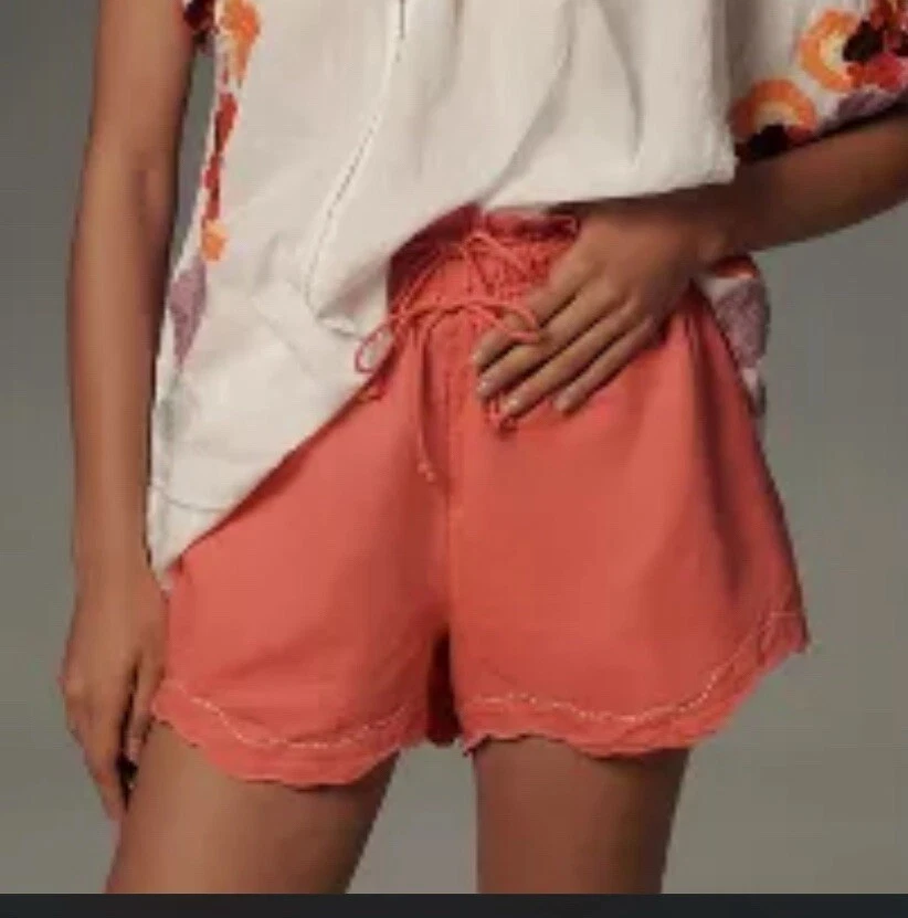 Anthropologie. льняные шорты Anthropologie без застежек размер L курортная одежда - Изображение 1 из 3