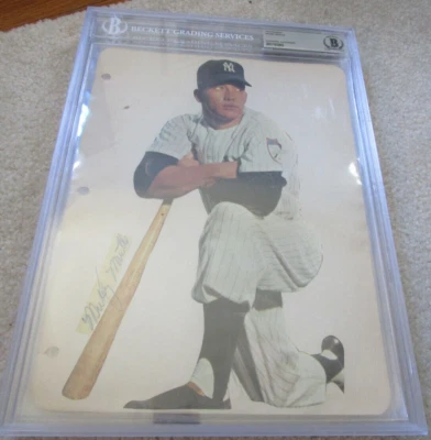 Mickey Mantle (d.1995) signed 8.5x11 Signed Rookie Era Sheet Autographed BAS HOF - Image 1 of 3