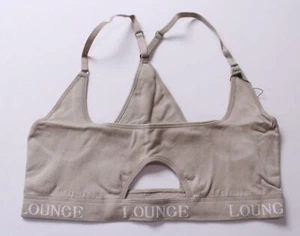 Lounge Women's Racerback Ribbed Cutout Seamless Bra ZG3 Mink Size XL NWT - Picture 1 of 4