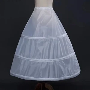 Elegant White 3-Hoop Petticoat for Gowns Polyester Nylon Wedding Dresses Formal - Picture 1 of 8