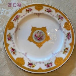 Royal Worcester Rose Bouquet Plate Platter 27.5cm Gold Ernest Phillips Antique