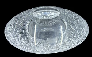 Orrefors Crystal Votive Candle Holder Discus By Lars Hellsten Scandinavian 5.5” - Picture 1 of 6
