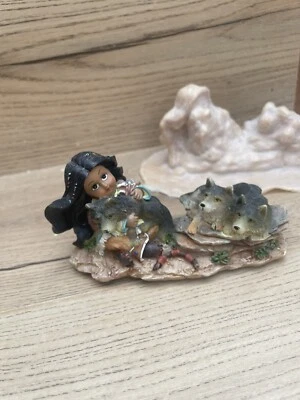 Latex Rubber Mould Little Indian Tribal Girl With Wolves  Mold Wolf SALE - Image 1 of 4