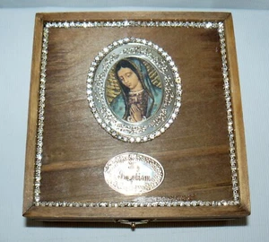 My Baptism Kit 7x3" Wooden Box Sacred Mother Mary INCL Rosary & Candle - Picture 1 of 20