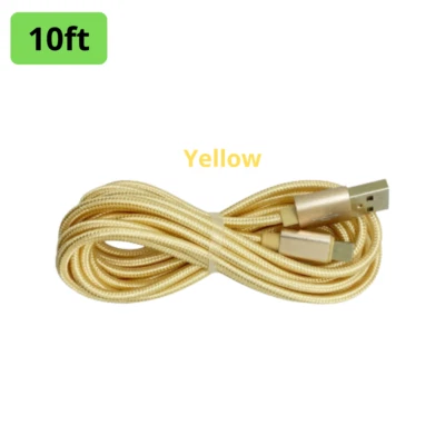Cable cargador USB 10 pies línea de carga cable de sincronización de datos para iPhone 14 13 12 11 SE XR Foto 1 de 4