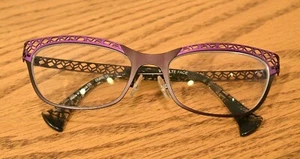 $599 *VOLTE FACE* 9570 Dune MONEL Purple Eyeglasses Frames FRANCE 52-17-135 - Picture 1 of 7