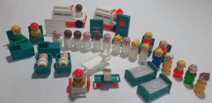 Vtg Fisher-Price Little People Hospital Doctors Nurses Babies Accessories Lot - Picture 1 of 23