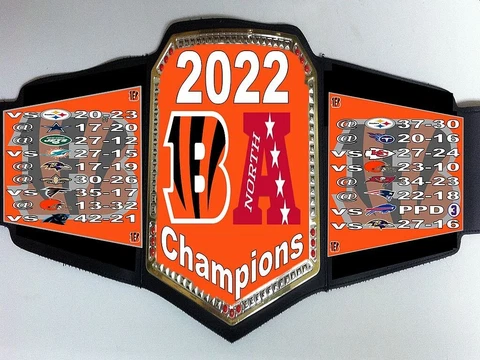 Cincinnati Bengals 2022 AFC North Division Champions Championship Belt Cover