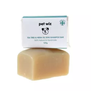 Barra de champú hecha a mano para perro con aroma refrescante - árbol de té y aceite de neem - Imagen 1 de 6