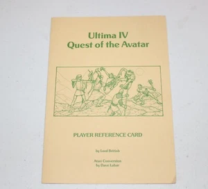 Scheda di riferimento giocatore Atari Ultima IV Quest of the Avatar PC Green Lord British - Foto 1 di 3