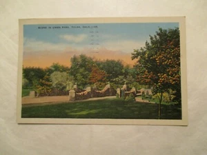 Tulsa Oklahoma Postcard Scene in Owen Park 1937 OK - Picture 1 of 2