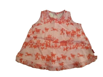 Nuevo Vestido Oilily Bebé Niñas Rosa 'Granja' Algodón Sin Mangas Talla 56 3m  Foto 1 de 4
