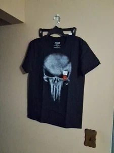 Men's Marvel Punisher Distressed Skull Logo Black T-Shirt Size Medium  - Picture 1 of 11