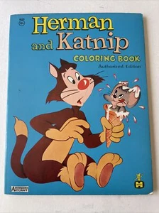 1959 Herman And Katnip Coloring Book Saalfield Artcraft Unsed #9525 - Picture 1 of 3
