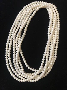 Collar de hilo de ópera sin fin de perlas cultivadas de 100" de calidad fina 5,5-6 mm - Imagen 1 de 8