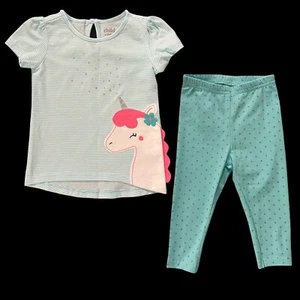 Child of Mine by Carter's Baby Girl's Unicorn T-Shirt & Leggings Outfit Set 12M - Picture 1 of 9
