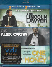 The Lincoln Lawyer/Alex Cross/One for the Money (Blu-ray, 3-Disc + Digital) NEW!