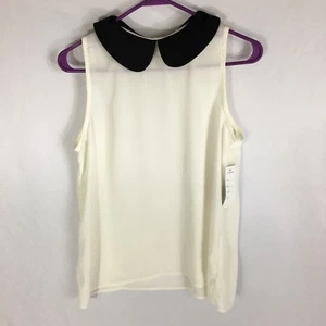 Cream & Sugar Ivory Black Sleeveless Top Women's Size Small New with Tags ( Q/ - Imagen 1 de 7