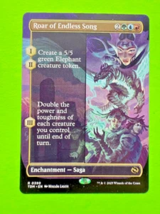MTG Tarkir Dragonstorm - Ruggito di Canzone Senza Fine - Non Foil - Borderless - Foto 1 di 2