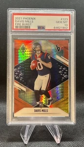 2021 Phoenix Davis Mills Rookie Fire Burst PSA 10 EDELSTEINE NFL QB Houston RC #123 - Bild 1 von 3