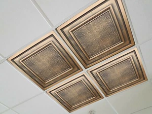 Gittersystem, Drop In 24" x 24", PVC, abgehängte Deckenfliesen, Zeta Bronze Schwarz - Bild 1 von 2